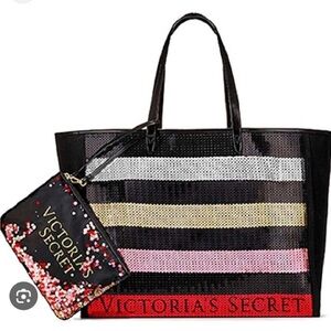 Nwt Victoria's Secret Bling Limited Edition 2017  Tote & Cosmetics Wristlet NEW